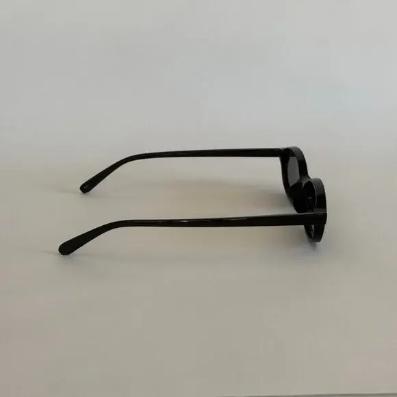 Y2K Black Cat Eye Sunglasses Black Lens Unisex Retro Streetwear UVA UVB - Picture 4 of 8